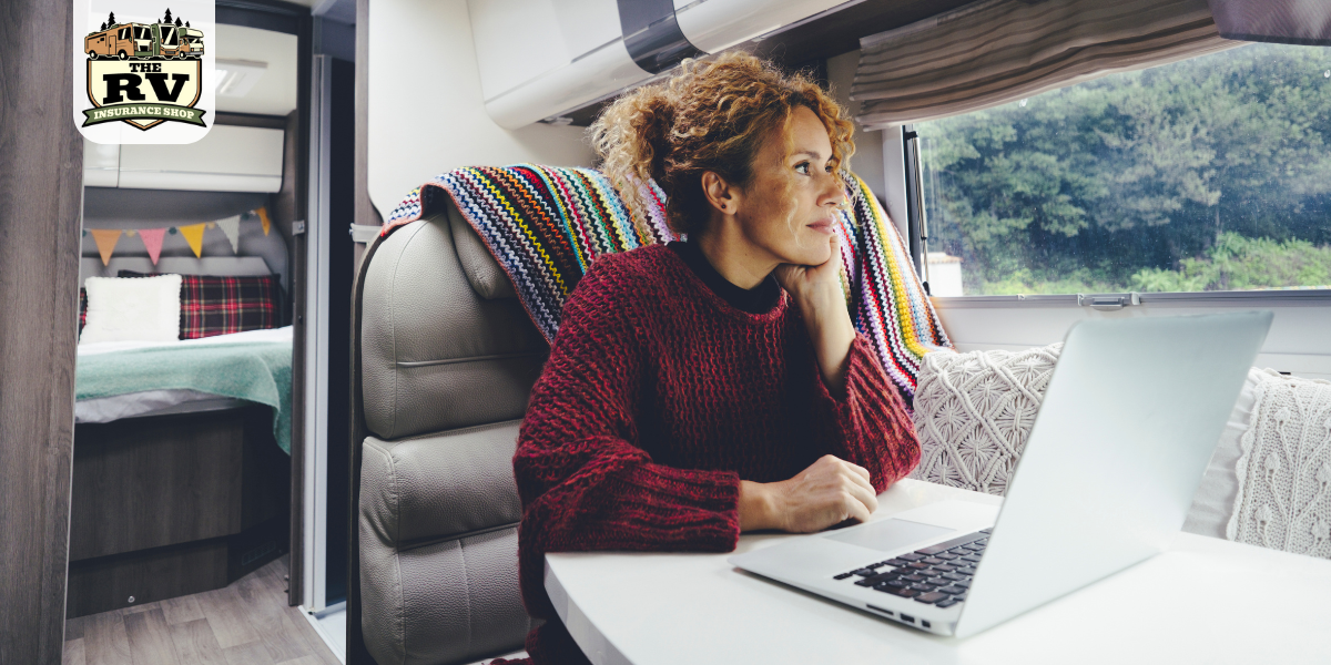 a person working remote from their RV